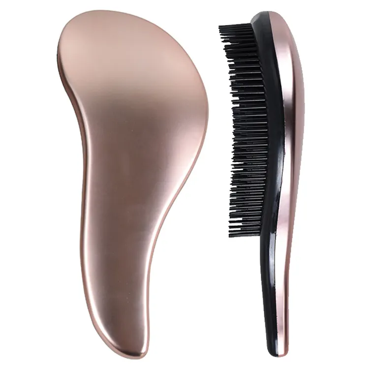 Colore rosa finitura morbida opaca spazzola per capelli magica superiore estensione dei capelli groviglio spazzola per capelli districante personalizzata