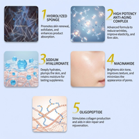 Sérum facial microdermabrasion à l'éponge hydrolysée 0,15 %, absorption 15 fois plus rapide, raffermissant, lissant les ridules, anti-âge, sérum visage personnalisé