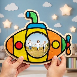Kreatives 3D DIY Ton-Bilderrahmen-Set Einzigartiger Lindenholz-Fotorahmen mit Wackelaugen und Streuseln für Kinder DIY Kunst-Set - Product Image 4