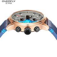 EYKI Montres-bracelets élégantes pour hommes Montre de sport à quartz avec bracelet en cuir Montre pour étudiants pour garçons