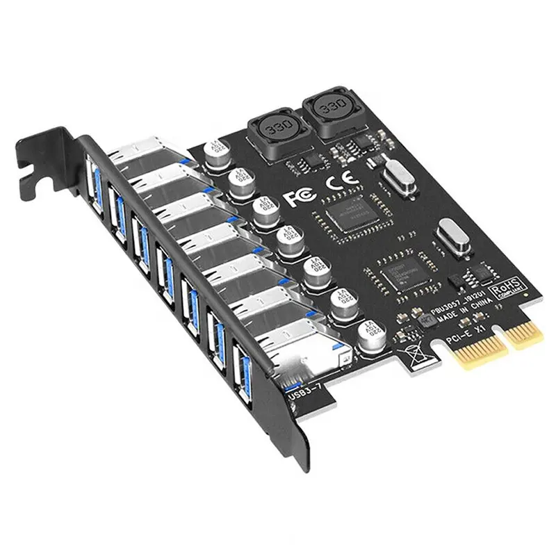 NEC720201 Thẻ Chuyển Đổi PCI-E PCIE Express Sang 7 Cổng 7 Cổng USB 3.0 Máy Tính Để Bàn Thẻ Mở Rộng Usb