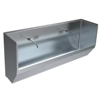 Évier de lavage commercial extérieur personnalisé en acier inoxydable 304 de 1200/1800x550mm, évier de lavage pour hôpital avec accessoires et robinet