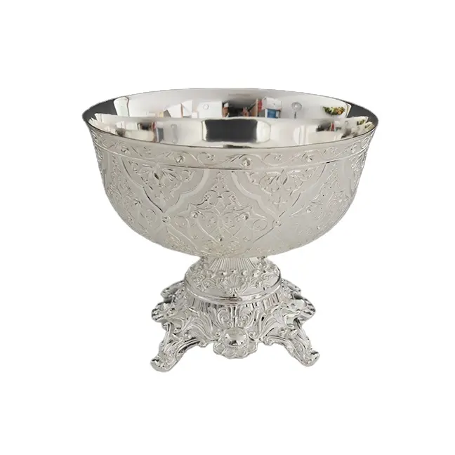 Diwali tableware zinc alloy handmade dry fruit bowl, wedding fruit basket decoration