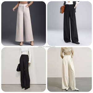 Pantalones Casuales de Pierna Ancha Elegantes y Resistentes a las Arrugas, Personalizados, de Alta Calidad, para Mujer, Pantalones Veganos, Pantalones de Oficina - Product Image 2