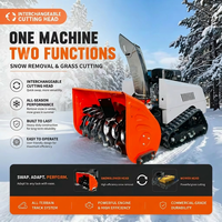 Machine de déneigement multifonctionnelle industrielle tout-terrain hybride à chenilles avec moteur essence 15 CV et balayeuse pour souffleuse à neige RC