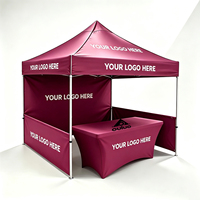 Carpa Plegable Cuadrada de 3x3m (10x10 pies) para Ferias Comerciales, con Estructura de Aleación de Aluminio, para Eventos en Interiores y Exteriores, Puestos de Comida y Vendedores