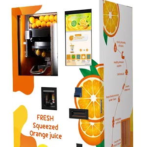 2024顶级橙汁自动售货机冷藏储存新鲜橙汁现金或读卡器操作的自动售货机