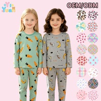 Ensemble de pyjama à manches longues pour enfants avec imprimé de dessins animés, garçons et filles, 2 pièces, vêtements de nuit, sous-vêtements thermiques pour enfants, possibilité de personnalisation OEM