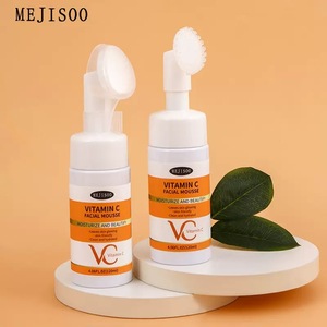 2025 nueva Etiqueta Privada vitamina C orgánica espuma acné lavado de cara blanqueamiento limpieza Mousse Aloe Vera espuma limpiador Facial - Product Image 1
