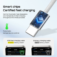Kabel Data Ponsel Desain Fashion 60W PD Pengisi Daya Cepat Kabel Pengisian Aman untuk iPhone Samsung Kabel Tipe C