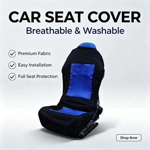 Housse de siège de voiture de luxe en coton, ensemble complet de housses de sièges rouges pour voiture - Product Image 1