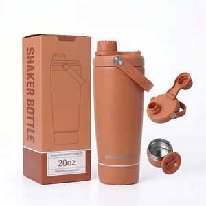 Botella Mezcladora Aislada al Vacío de Acero Inoxidable Moderna con Logotipo Personalizado, Ligera, para Batidos de Proteínas y Pre-Entrenamiento, con Compartimento Inferior de Almacenamiento - Product Image 5