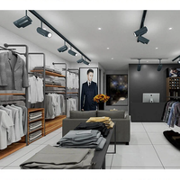 Présentoir de Vêtements Personnalisé pour Magasin Complet, Étagère Multi-niveaux en Fer Forgé avec Finition Cuite, Support de Vêtements