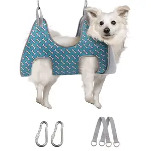 100% Polyester Hond Hangmat Set Harnas Sling Nail Trimmen Knippen Baden Bed Terughoudendheid Tas Voor Grooming