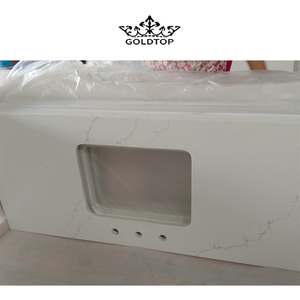 Goldtop OEM/ODM progetto personalizzato controsoffitto cucina in pietra di <span class=keywords><strong>quarzo</strong></span> vanità piano in marmo artificiale controsoffitti in <span class=keywords><strong>quarzo</strong></span> <span class=keywords><strong>per</strong></span> cucine - Product Image 1