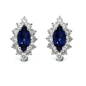 Boucles d'oreilles clous en or blanc 18 carats de haute qualité, design vintage et tendance, plaqué or, pour mariage, fête ou cadeau, vente en gros Hong Kong - Product Image 1