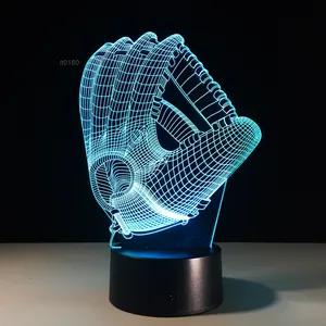 새로운 야구 장갑 테이블 램프 7 색 변경 책상 램프 3d 램프 참신 Led 야간 조명 Led 조명 DropShip