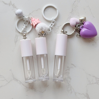 Tube de brillant à lèvres vide de 2,5 ml avec porte-clés, contenant cosmétique transparent portable pour emballage de brillant à lèvres et d'huile à lèvres