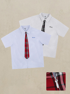 MT2727, venta al por mayor, logotipo personalizado, gráfico, JK, Patchwork, corbata falsa, camisa con cremallera, camisas a rayas para hombres y mujeres - Product Image 6