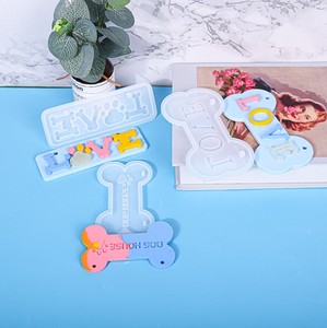 C-0549 DIY सिलिकॉन हड्डी टैग के लिए मोल्ड कुत्ते हड्डी पत्र मोल्ड राल शिल्प - Product Image 1