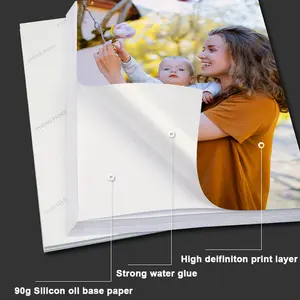 Papel fotográfico de alto brillo 115gsm 135gsm 160gsm 180gsm 200gsm papel fotográfico de inyección de tinta de tamaño A4