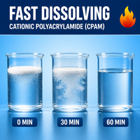 Agent de déshydratation des boues d'eaux usées, polyacrylamide cationique PAM, poudre chimique, pureté 99%, marque Zhendong, pour les eaux usées