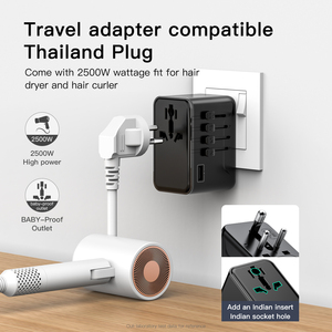 Cargador de Pared <span class=keywords><strong>USB</strong></span> de Carga Rápida, Adaptador de Viaje Universal Internacional, Adaptador de Corriente, <span class=keywords><strong>Enchufe</strong></span> de Viaje con Múltiples Conectores - Product Image 4