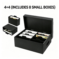 Boîte de rangement photo en carton ondulé noir personnalisée avec intercalaires à onglets pour photos, cartes postales, cartes, documents, organisateur pour la maison et le bureau