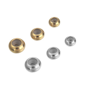 Stainless Steel Rubber Ring Positioning <b>Beads</b> Round Spacer <b>For</b> <b>Bracelet</b> Making Jewelry Accessories 8mm 10mm 12mm - Product Image 5