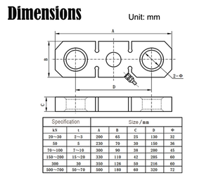 PLC522B Célula de carga transductora de fuerza para básculas de grúa de tensión 5 Toneladas 10 Toneladas 20 Toneladas 50 Toneladas - Product Image 6