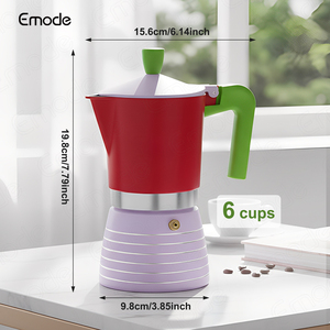 Caffettiera Moka Express Italia da 1, 2, 3, 6 Tazze, Prepara Vero Caffè Italiano, in Alluminio, Colori Rosso, Verde, Argento - Product Image 2