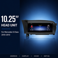 Head Unit Mobil Android 10.25 Inch Layar Sentuh IPS, CarPlay, Android Auto, GPS, DSP untuk Mercedes-Benz S-Class 2010-2013