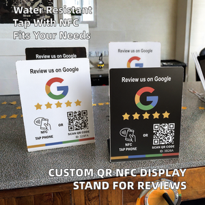 Support d'affichage personnalisé avec code QR, puce NFC, carte PVC sans contact, carte de membre, carte cadeau Google Play, support de lecture par balayage - Product Image 4