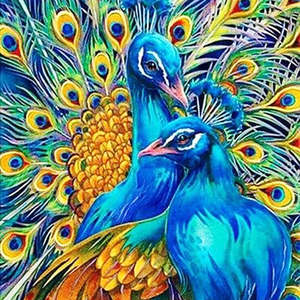 Chenistory DZDP244 Pintura de Diamantes 5D DIY de Cobertura Total con Diseño de Pavo Real, Kits de Punto de Cruz, Arte de Bordado y Pintura con Diamantes - Product Image 1