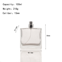 Flacon de parfum rectangulaire cannelé transparent de 100 ml avec pulvérisateur à pompe, sérigraphie, diffuseur à bâtonnets, personnalisable, vente en gros