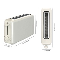 Grille-pain Slim 2 fentes longues 850W 6 niveaux de dorure Fonction décongélation Réchauffement Annulation Contrôle mécanique Arrêt automatique