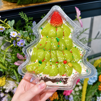 Boîte d'emballage pour gâteau de fête de Noël, en plastique transparent, réutilisable, écologique, moderne, anti-buée, pour les tailles grande/moyenne/petite