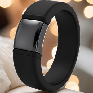 2025 New Arrival Modern <b>Wedding</b> 8mm Wide 2.5mm Thick Four Color Curved <b>Silicone</b> <b>Rings</b> for Women Men - Product Image 2