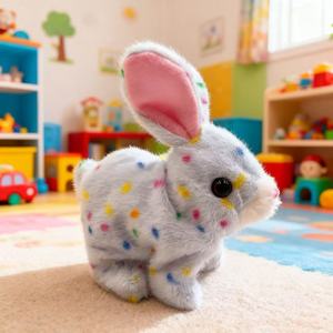 Thỏ điện đồ chơi sang trọng đi bộ Bunny đồ chơi sang trọng âm thanh mô phỏng thú cưng nhồi bông đồ chơi Quà tặng trẻ em tương tác động vật búp bê trẻ em - Product Image 3