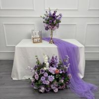 Usine de fleurs artificielles DKB, vente en gros de roses artificielles en soie au toucher réel, boules de fleurs pour les centres de table de réception de mariage
