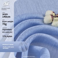 Tissu en Chiffon Acétique Anti-Plis Nano 70g Teint en Fil Rayé Résistant à l'Abrasion Largeur 43/44" pour Vêtements de Football/Soccer