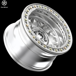Rines de Aleación Forjada DW para Todoterreno, Diseño de Rayos Divididos, 17 18 19 20 22 Pulgadas, Color Plata Brillante, Beadlock para Ford F-150 250 Ram 1500 2500 - Product Image 2