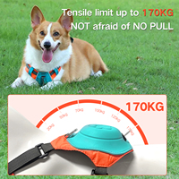 KINYU 2025 Nouveau Harnais Hybride pour Chien Tout-en-un avec Verrouillage Automatique, Anti-traction et Laisse Rétractable Intégrée, Motif Imprimé en Nylon
