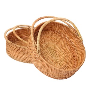 Panier de rangement de Style pastoral d'automne Design tissé de saule portable à double oreille pour dessert de thé aux fruits de bonbons - Product Image 4