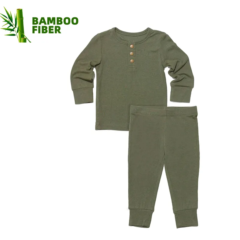 Niños Primavera Impreso Pijamas Niño niño 2 piezas conjunto infantil durmiente bebé niña Bambú conjuntos de ropa OEM ODM