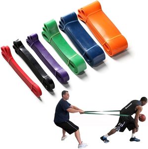 208cm fasce di resistenza in lattice gomma palestra rafforzare la forza di allenamento Fitness tirare su <span class=keywords><strong>fascia</strong></span> elastica - Product Image 4