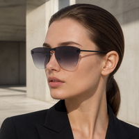 Nouvelles lunettes de soleil de style coréen, lunettes de soleil sans monture tendance, populaires auprès des influenceurs, UV400, idéales pour la conduite