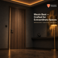 Porte intérieure en bois moderne Mexin, pré-montée avec cadre, isolation phonique, porte de chambre pour appartement, rénovation de maison