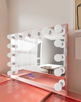 Commode moderne Docarelife en or rose avec ampoules, panneau en MDF pour chambre à coucher, salon et hôtel