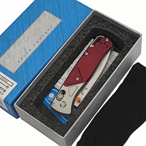 Cuchillo Plegable para Camping Tredknix BM535-9 Rojo, Hoja de Acero S30V con Punta Plana, Mango de Aleación de Aluminio, Grado Industrial - Product Image 2